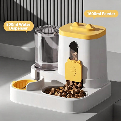 Duo Gravity Feeder and Waterer in Butter Yellow