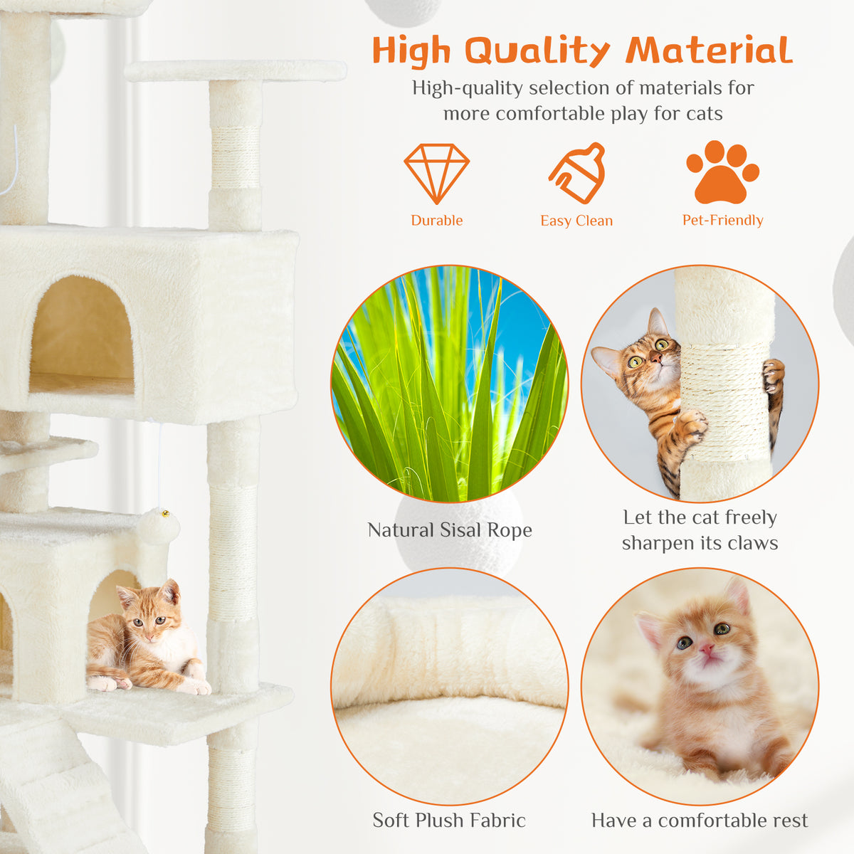 Natural sisal rope and soft plush fabric details