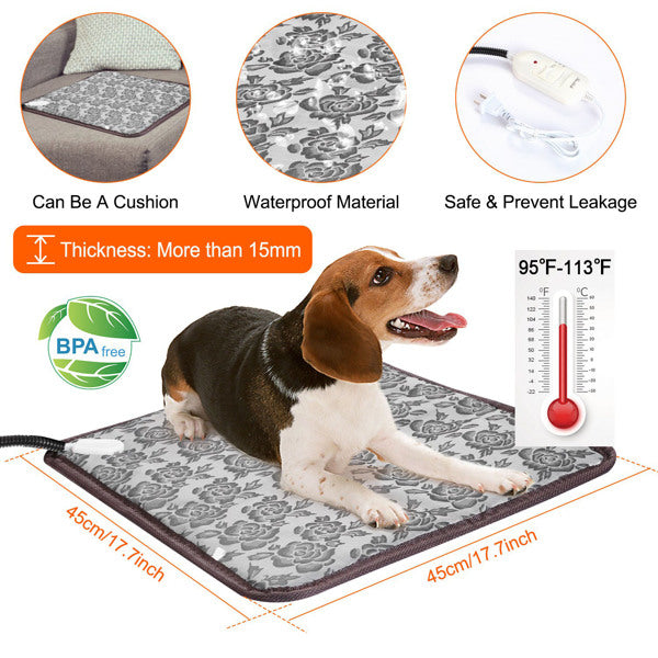 Waterproof surface and heat range of the pet pad